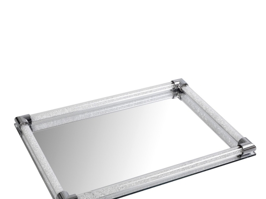 Κρυστάλλινος δίσκος καθρέπτης με στρας 40x30x4 εκ