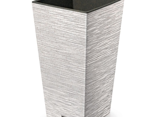 Furu Eco Wood λευκό κασπώ τετράγωνο από ανακυκλωμένα υλικά 30x30x55 εκ