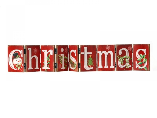 Χριστουγεννιάτικη πινακίδα Christmas κόκκινη 74x12 εκ