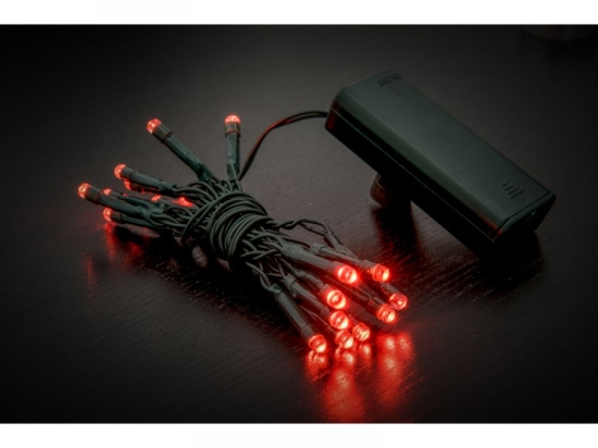 20 Led μπαταρίας αδιάβροχα με πράσινο καλώδιο και κόκκινο φως 1μ