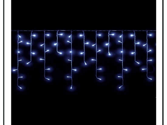 150 Led λαμπάκια ασύμμετρη κουρτίνα με επεκτεινόμενο πράσινο καλώδιο και ψυχρό λευκό φως 300x60 εκ