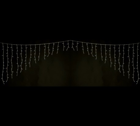 200 Led IP44 λαμπάκια σε σχήμα κουρτίνα αψίδα με διάφανο καλώδιο και λευκό ψυχρό φως 3x1μ