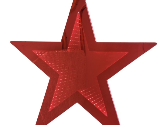 Κόκκινο φωτιζόμενο διακοσμητικό αστέρι 3D led με μπαταρία 20 εκ