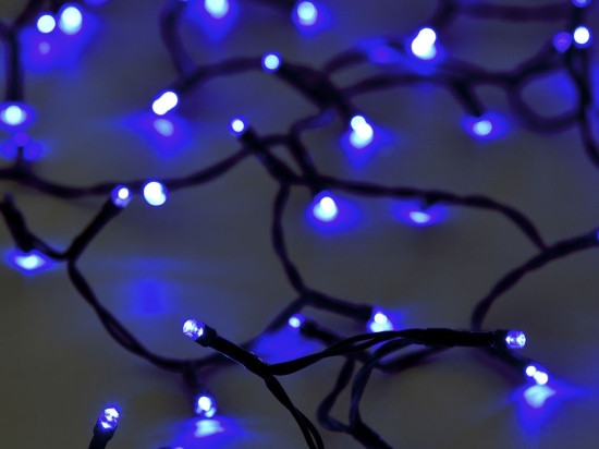 100 Led λαμπάκια IP44 με πρόγραμμα πράσινο καλώδιο μπλε φως 5μ