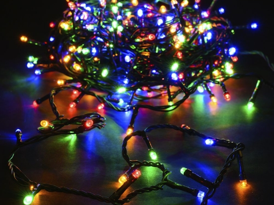 200 Led λαμπάκια IP44 με πρόγραμμα πράσινο καλώδιο και πολύχρωμο φως 10μ