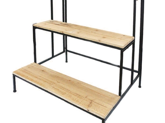 Μεταλλική βάση με ξύλινα ράφια 75x60x80 εκ