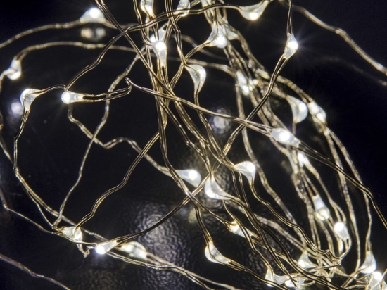200 Led λαμπάκια με χάλκινο ασημί καλώδιο και ζεστό φως θερμό 20μ