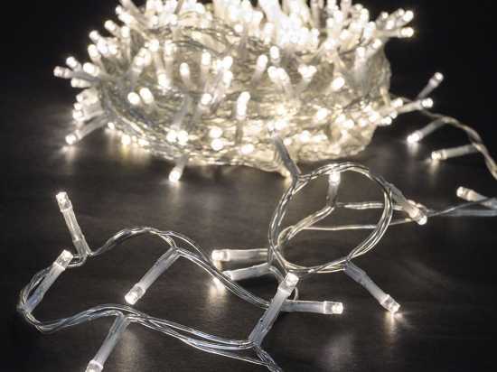 100 Led λαμπάκια IP44 με πρόγραμμα διάφανο καλώδιο με soft white φως 5μ