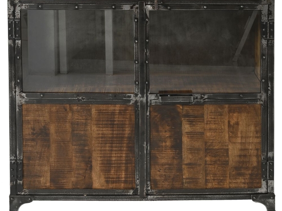 Industrial μπουφές από μέταλλο και ξύλο mango 102x40x103 εκ