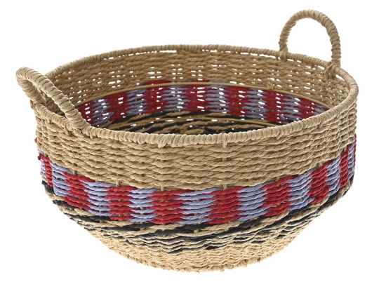 Ψάθινο καλάθι Ethnic 36x17 εκ