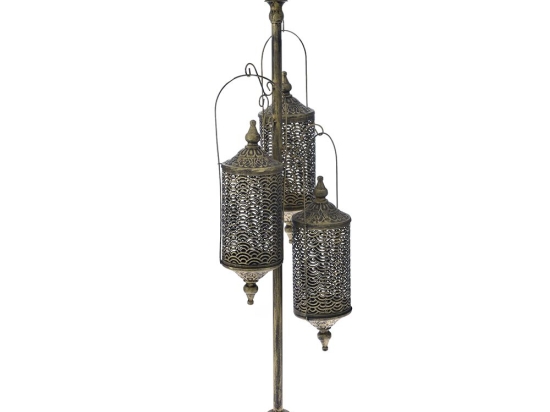Ethnic μεταλλικά φανάρια σε βάση 28x38x130 εκ