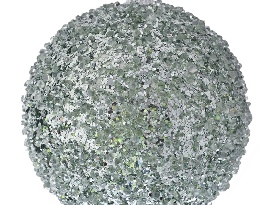 Πράσινη της μέντας glitter χριστουγεννιάτικη μπάλα δέντρου σετ τέσσερα τεμάχια 10 εκ