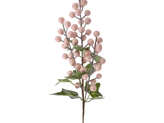 Πικ χριστουγεννιάτικο τεχνητό με ροζ berries 38 εκ