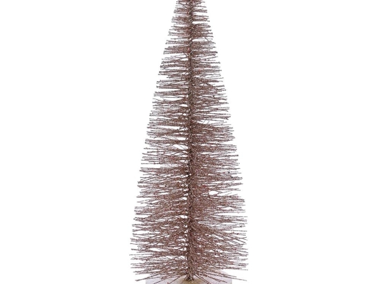 Rose gold χριστουγεννιάτικο δεντράκι με γκλίτερ σε βάση 15x40εκ