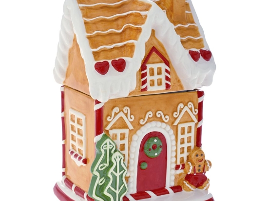 Gingerbread κεραμική μπισκοτιέρα χριστουγεννιάτικη 16x14x27 εκ
