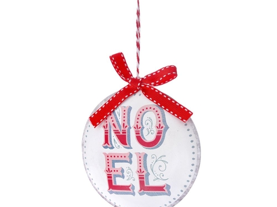 Noel μεταλλικό κρεμαστό στολίδι σετ των έξι τεμαχίων 10 εκ