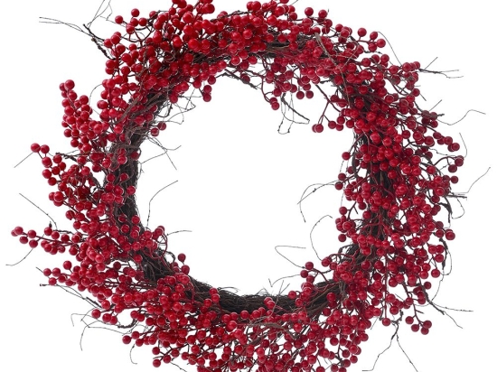 Στεφάνι με κόκκινα διακοσμητικά berries 60 εκ