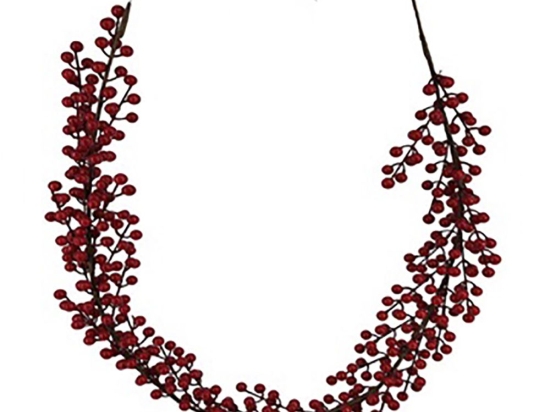 Χριστουγεννιάτικη γιρλάντα με κόκκινα berries 148 εκ