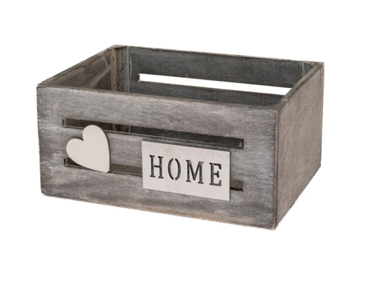 Διακοσμητικό ξύλινο καφάσι Home σε γκρι χρώμα 25x19x12 εκ