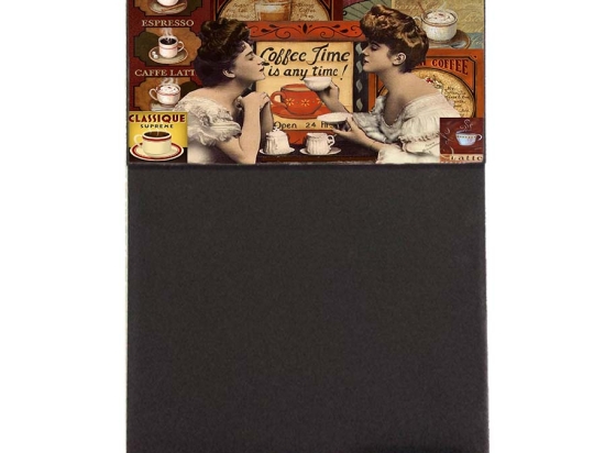 Coffee time vintage ξύλινος χειροποίητος μαυροπίνακας 26x38 εκ