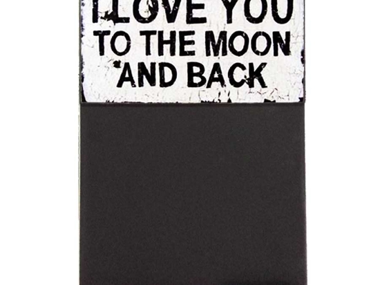 Love you to the moon and back ξύλινος χειροποίητος μαυροπίνακας 26x38 εκ