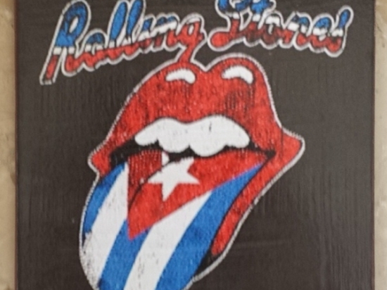 Πίνακας χειροποίητος Rolling Stones 21x21 εκ