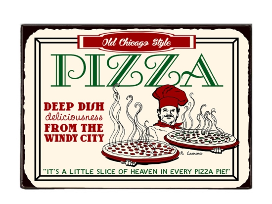 Πινακάκι χειροποίητο old school pizza