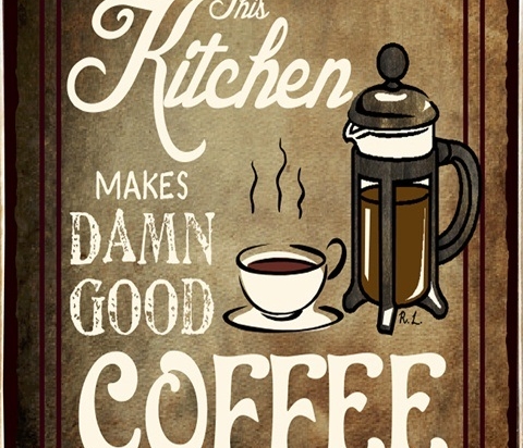 Ρετρό πίνακας χειροποίητος kitchen coffee 20x30 εκ