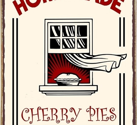 Ρετρό πίνακας χειροποίητος homemade cherry pies