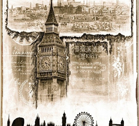 Ρετρό πίνακας χειροποίητος London News