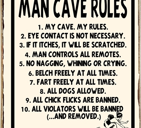 Ρετρό πίνακας χειροποίητος man cave rules