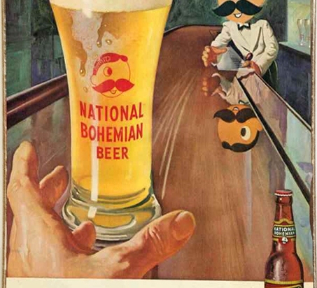 Ρετρό πίνακας χειροποίητος national bohemian beer