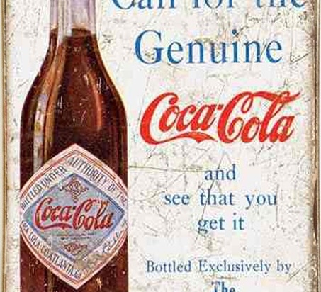 Ρετρό πίνακας χειροποίητος genuine Coca Cola