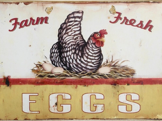 Ρετρό πίνακας χειροποίητος fresh eggs