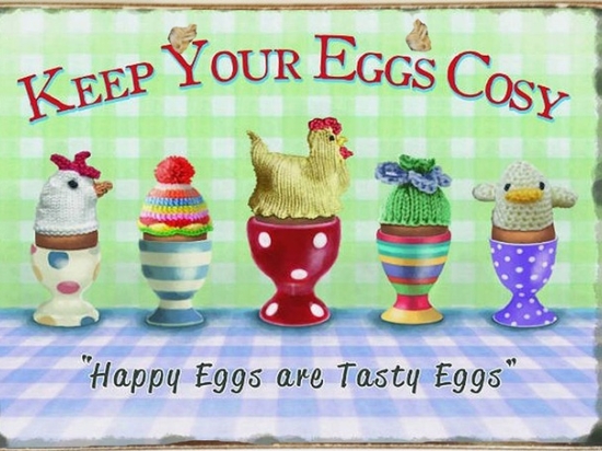 Ρετρό πίνακας χειροποίητος cosy eggs