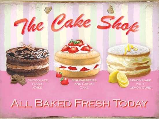 Ρετρό πίνακας χειροποίητος cake shop