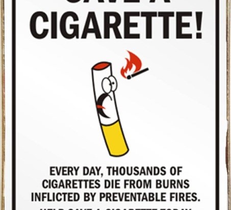 Save a cigarette ξύλινος vintage πίνακας