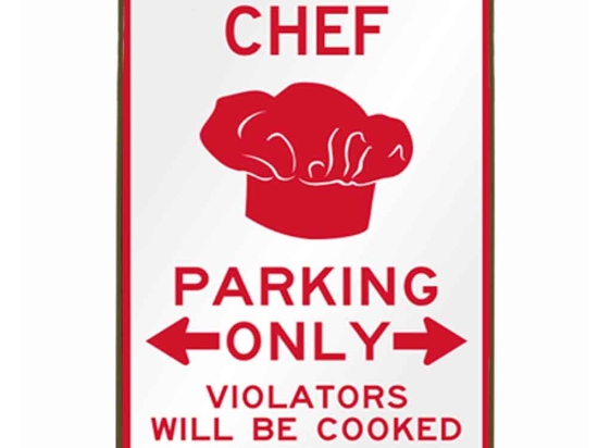 Chef parking only ξύλινος vintage πίνακας