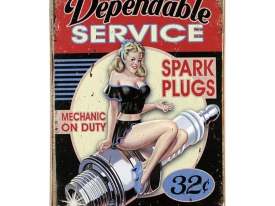 Dependable service ξύλινος vintage πίνακας