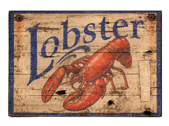 Lobster ξύλινος vintage πίνακας