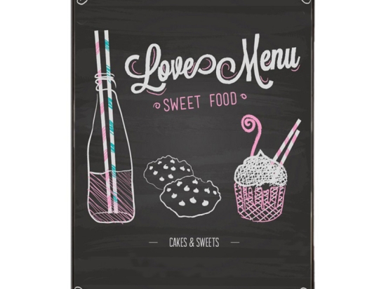 Love menu ξύλινος πίνακας