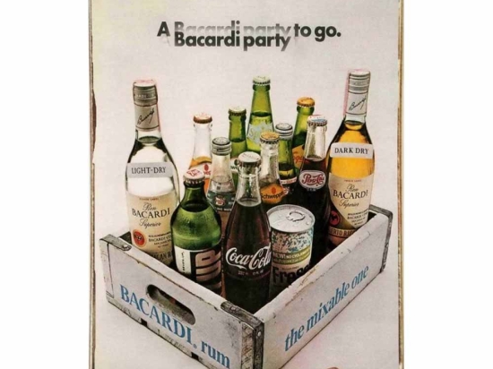 Bacardi party ξύλινος πίνακας χειροποίητος