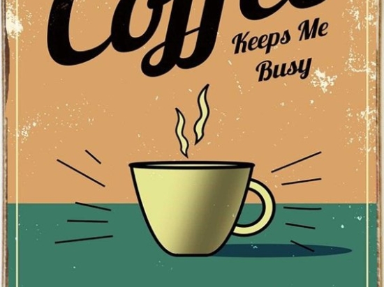 Coffee keeps me busy ξύλινος πίνακας χειροποίητος
