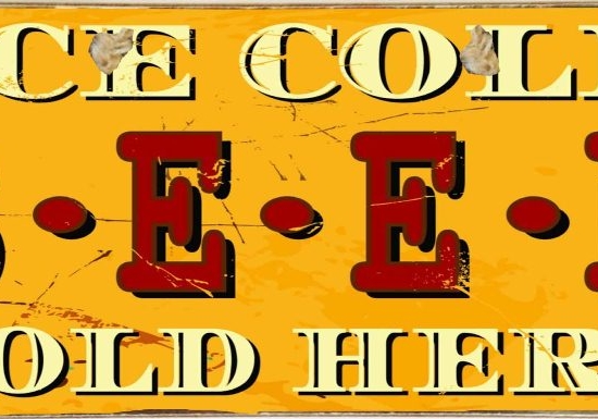 Ice cold beer ξύλινος πίνακας χειροποίητος 26x13 εκ