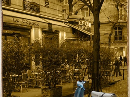 Blue vespa ξύλινος πίνακας χειροποίητος