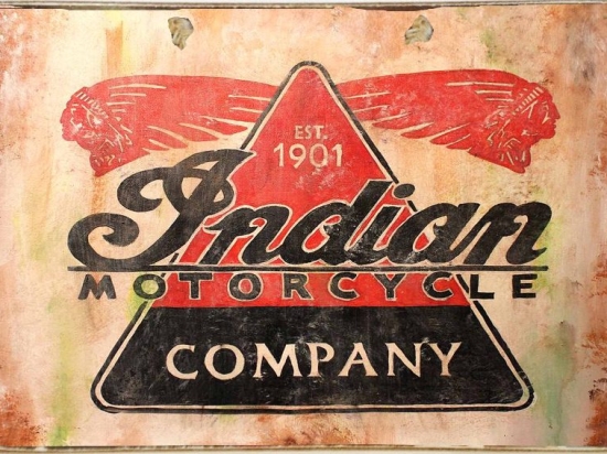 Indian motorcycle ξύλινος πίνακας χειροποίητος