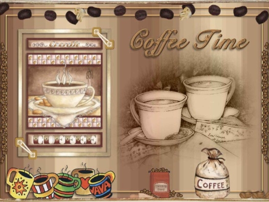 Coffee time ξύλινος πίνακας χειροποίητος