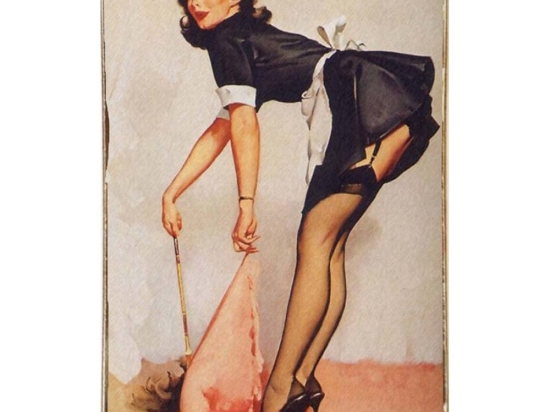 Pinup girl vintage ξύλινος πίνακας