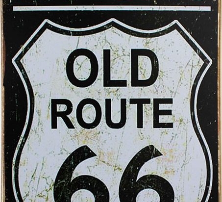 Route 66 vintage ξύλινος πίνακας