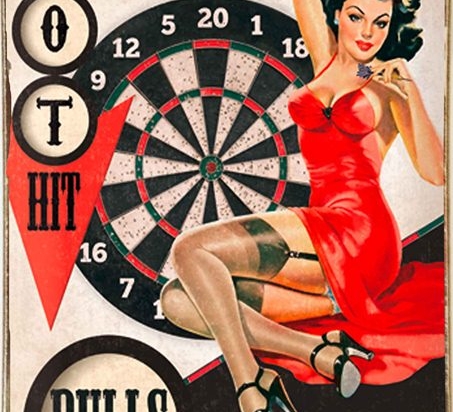 Aim for a bulls eye vintage ξύλινος πίνακας 20x30 εκ